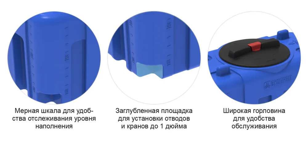Пластиковая емкость ЭкоПром XS 200 (Синий) 5