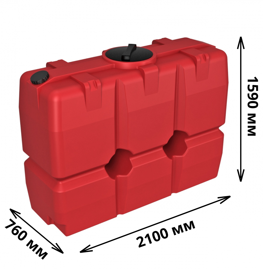 Пластиковая емкость ЭкоПром SK 2000 (Красный) 1