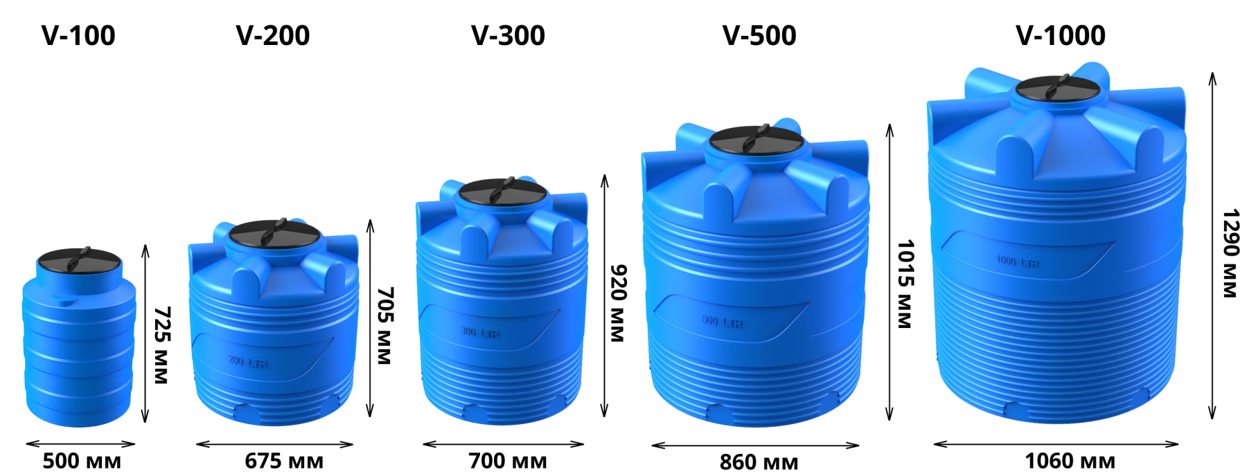 Вертикальная накопительная емкость V-500 (Синий) 4