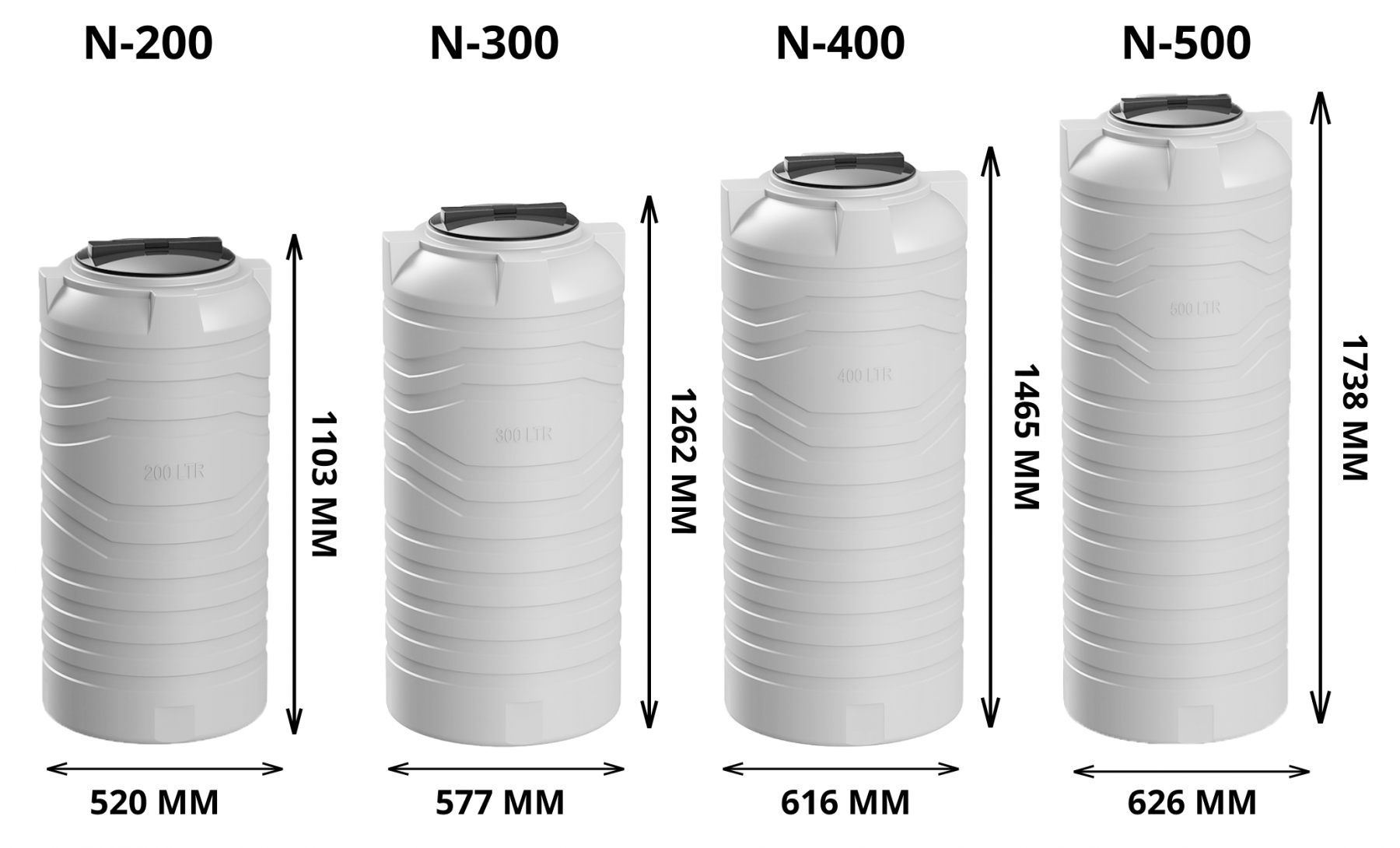Вертикальная емкость N-300 (белый) 5