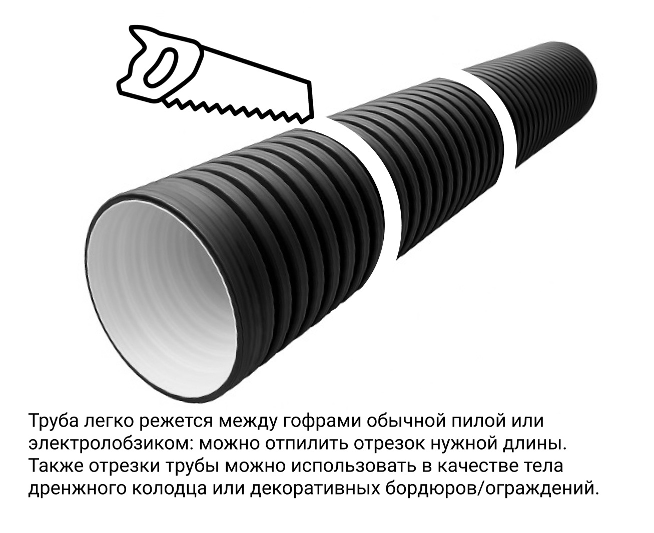 Труба гофрированная (SN4) 500/427 6м с раструбом 2