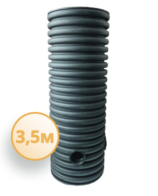 Дренажный колодец d500 h3500 с черной крышкой (отводы 110 мм) 0
