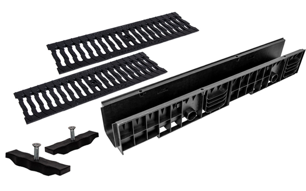 Комплект: Лоток Европартнер 150 мм с чугунными решетками "Ромбы" 1 метр 0