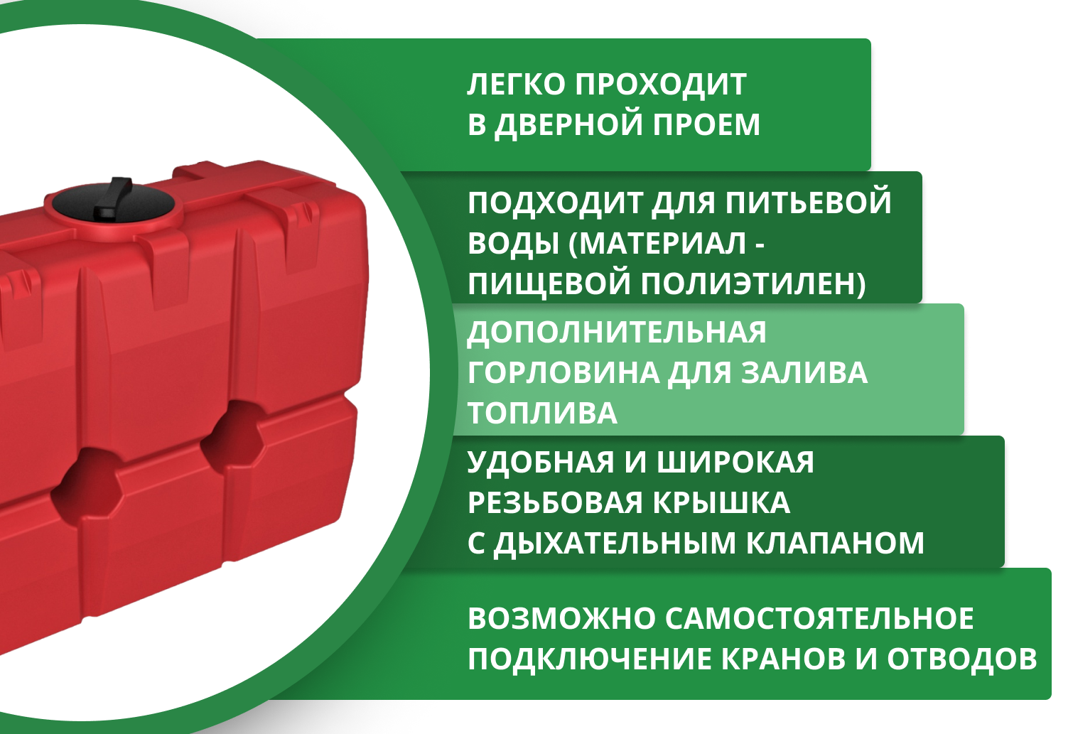 Пластиковая емкость ЭкоПром SK 2000 (Красный) 3