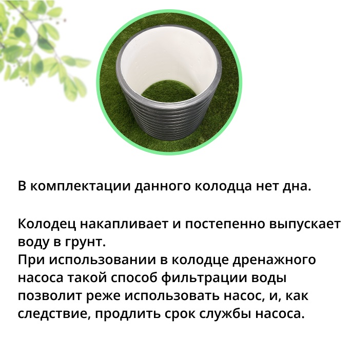 К-т для дрен.колодца: труба 460 h=2000мм/крышка черн.-1шт/адаптер d110=2шт 2