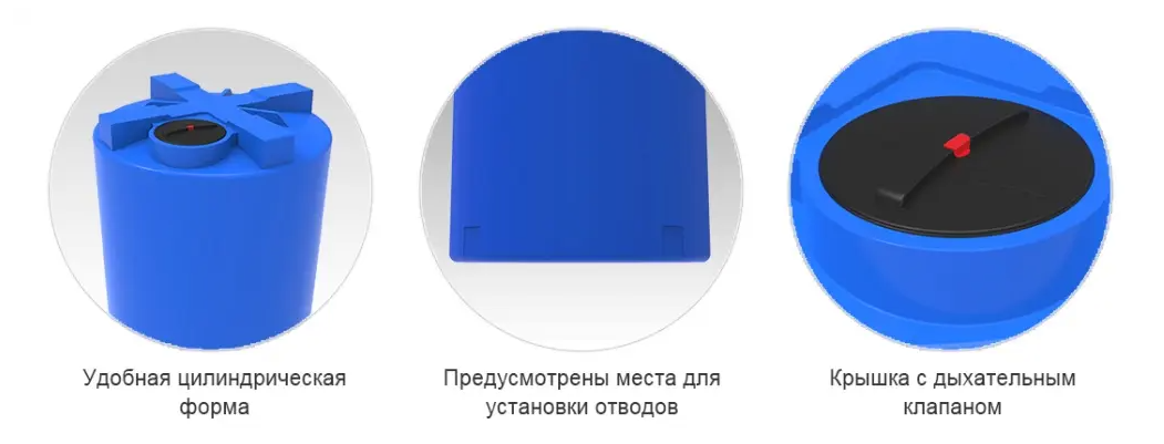 Пластиковая емкость ЭкоПром T 10000 усиленная под плотность до 1,2 г/см3 (Синий) 2