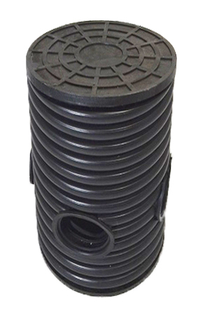 Дренажный колодец d315 h 500 с черной крышкой (отводы 200 мм) 0