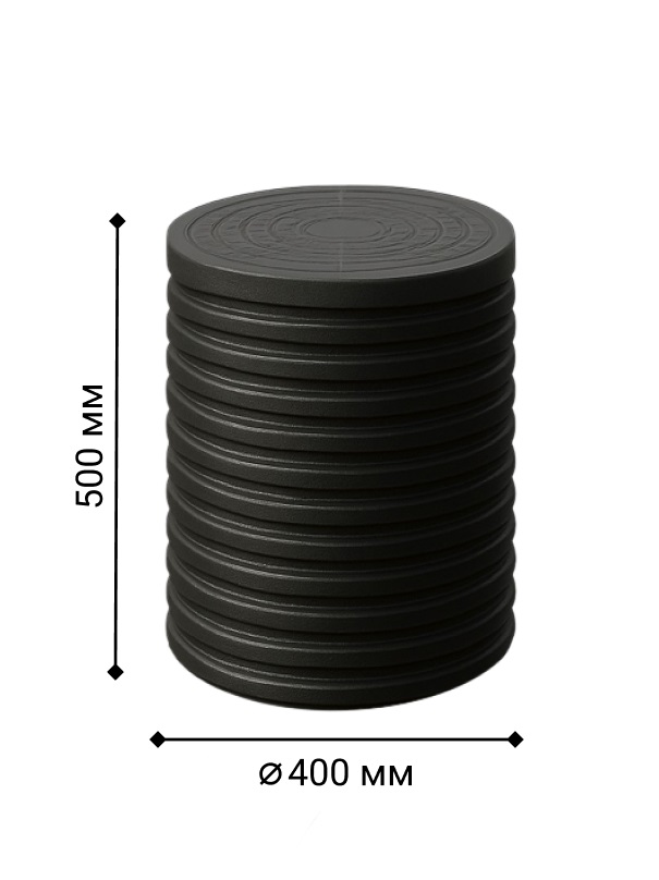 Колодец d400 h 500 с герметичным дном и крышкой 0
