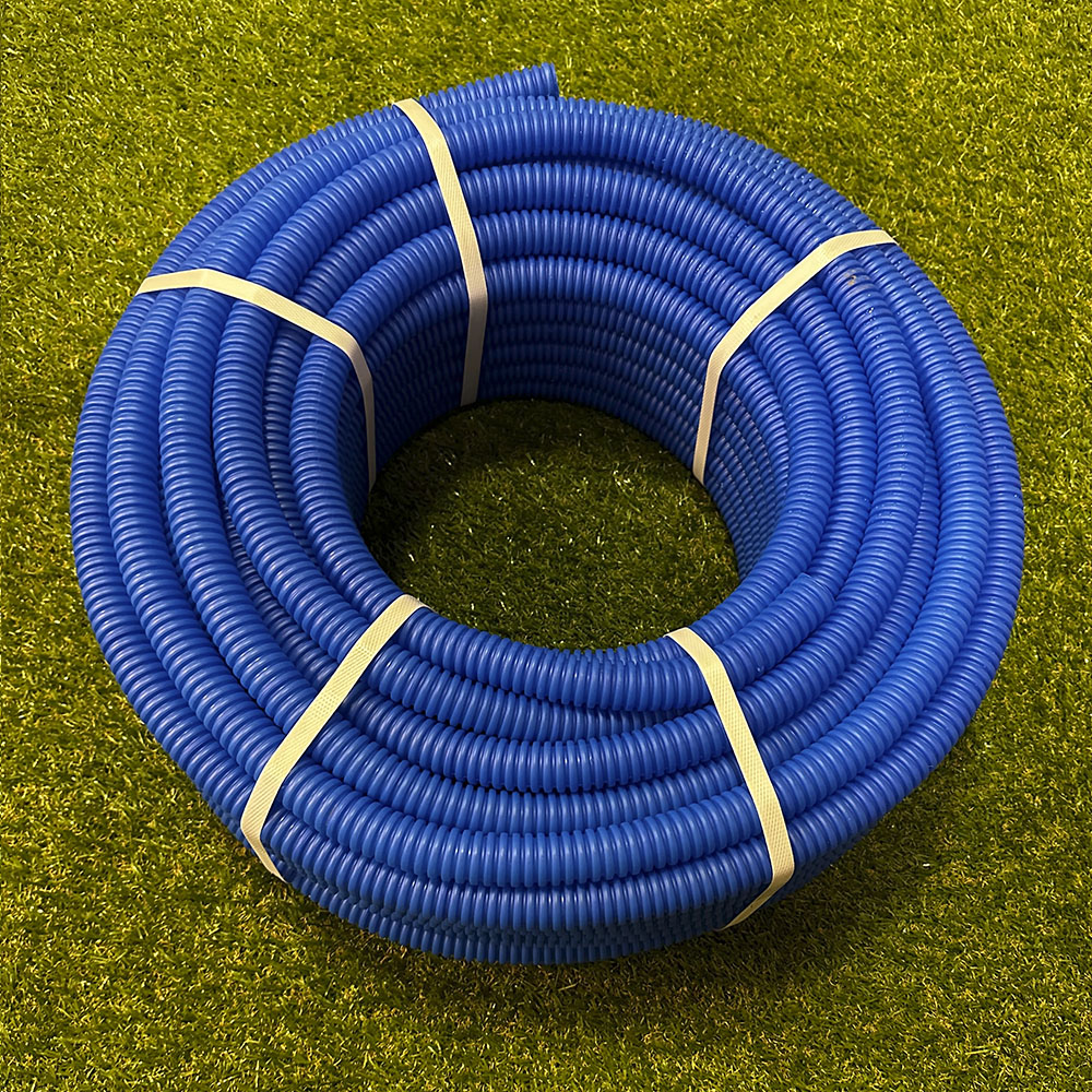 Труба гофрированная ПНД для металлопластиковых труб d25 синяя (50 м) 2