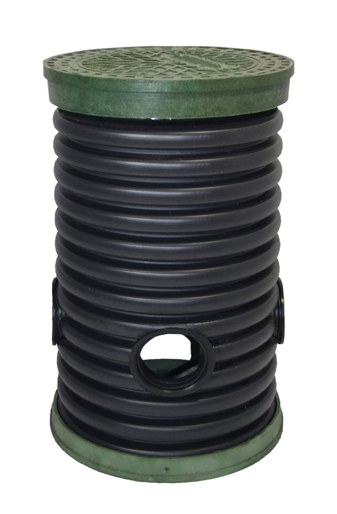 Дренажный колодец d460 h1000 с зеленой крышкой (отводы 160 мм) 0
