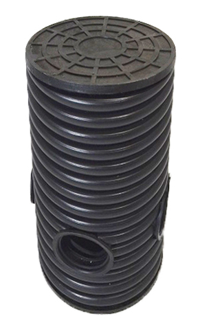 Дренажный колодец d315 h1500 с черной крышкой (отводы 160 мм) 0