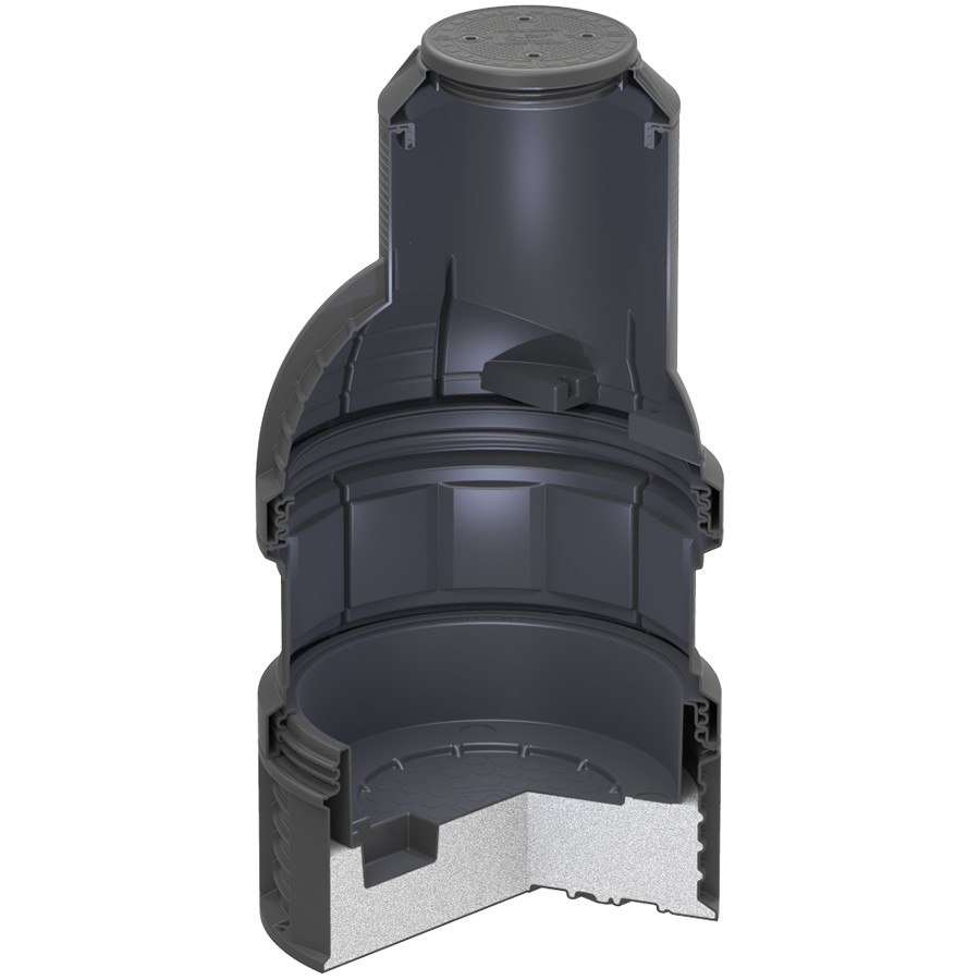 Пластиковый колодец связи КС-7 H2400 с пригрузочной камерой, крышкой D560 мм 3