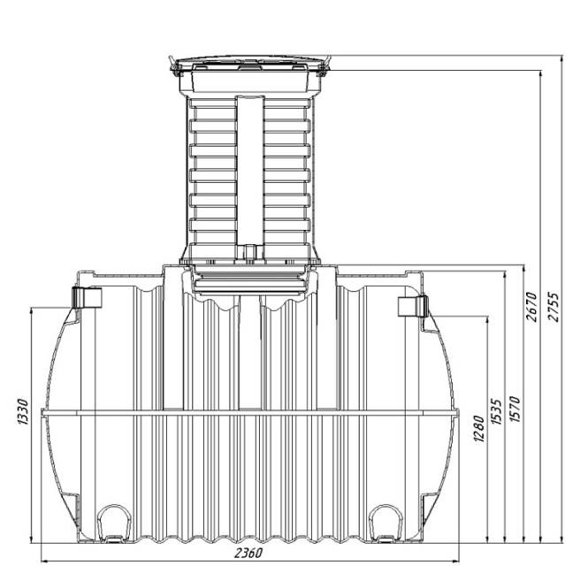 Септик Rostok Ground 8 Pro с горловиной 1000 мм - PR (с дренажным насосом) 1