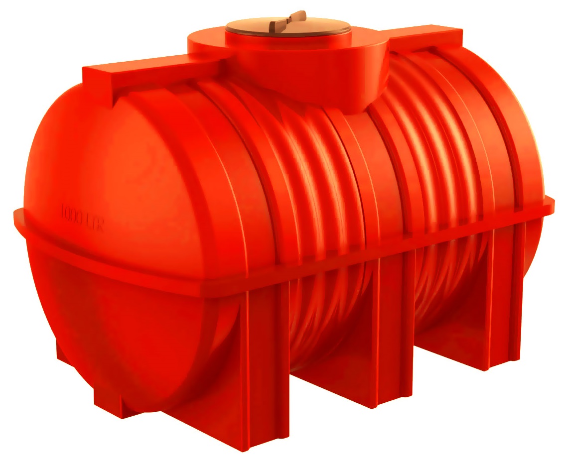 Пластиковая емкость горизонтальная G-1000 (Красный) 0