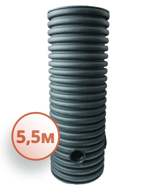 Дренажный колодец d500 h5500 с черной крышкой (отводы 160 мм) 0