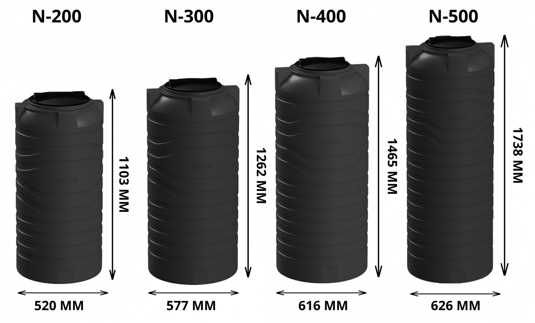 Вертикальная емкость N-300 (черный) 5