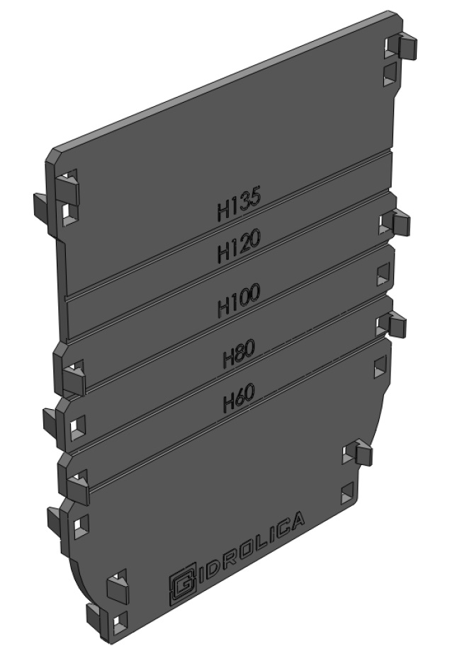 Торцевая заглушка универс. для лотка водоотв. Gidrolica Standart/Standart Plus DN100, пласт. (18101) 0