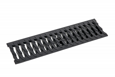 Комплект: Лоток Европартнер 120 мм с пластиковыми решетками черными Ромбы 1 метр