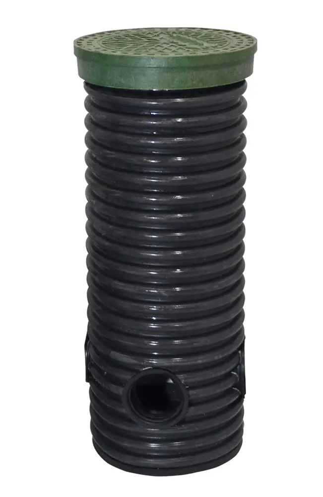 Дренажный колодец d340 h2000 с зеленой крышкой (отводы 110 мм)
