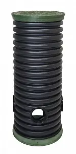 Дренажный колодец d400 h3000 с черной крышкой (отводы 160 мм) 0