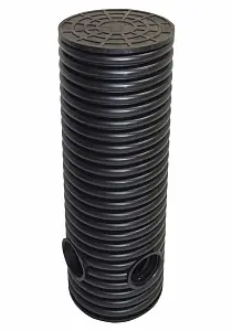Дренажный колодец d695 h6000 с черной ПДТ крышкой (отводы 110 мм) 0