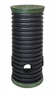 Дренажный колодец d400 h2500 с черной крышкой (отводы 110 мм) 0
